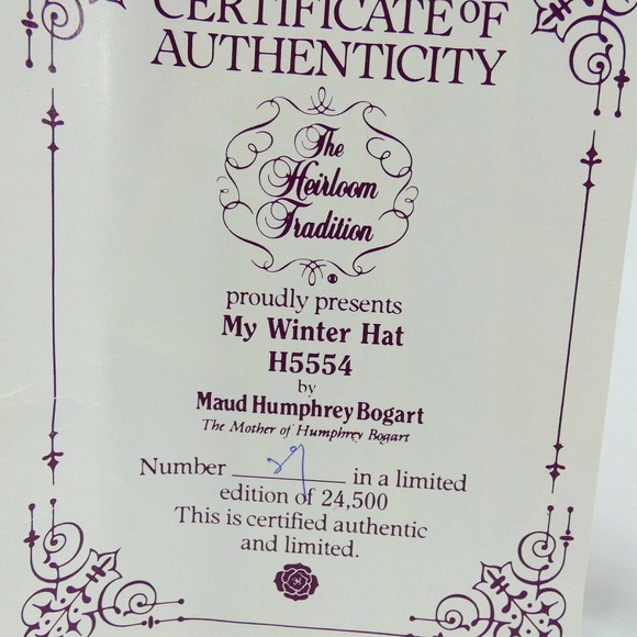 MY WINTER HAT H5554 by Maud Humphrey Bogart Figurine COA & Original Box UCHWL - Picture 11 of 12
